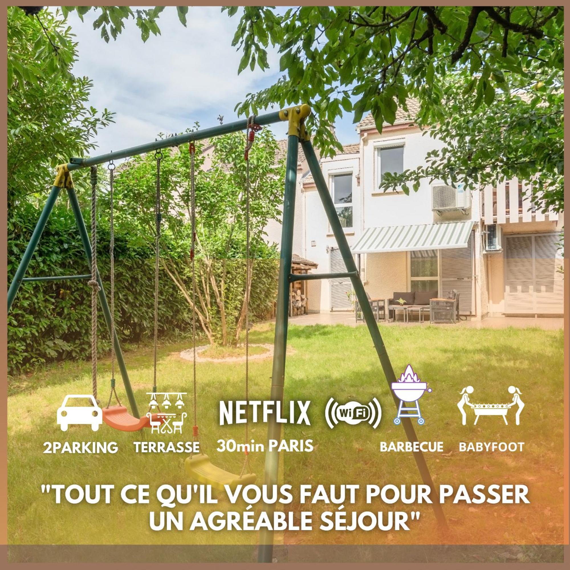 Le Garden - Ideal Famille,groupe-amis-jardin-barbecue-babyfoot-wifi